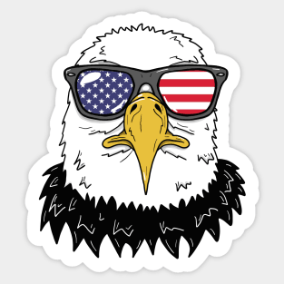 American Bald Eagle Wearing Sunglasses Sticker